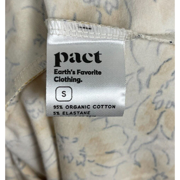 NWT Pact Organic Cotton Fit Flare Halter Dress Size Small Pockets Yellow Floral - Picture 8 of 10